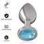 Intense Plug Anal Metal Aluminio Con Cristal Azul Talla L 