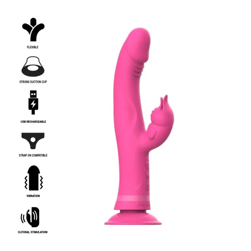 Intense Toys Julio Vibrador Rabbit Silicona Rosa 