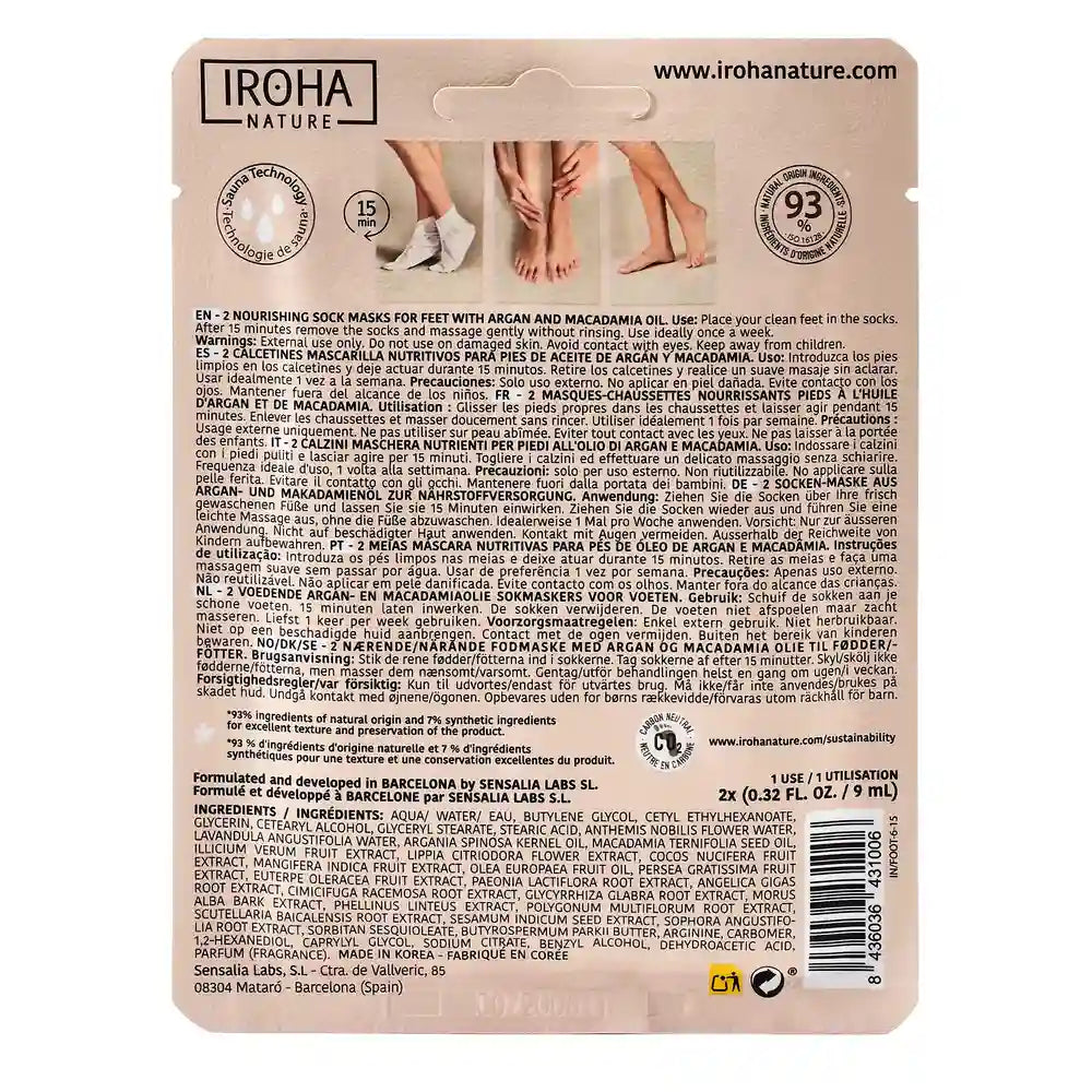 Iroha Nature Corporal Calcetines Mascarilla Nutritivos , 20 Ml