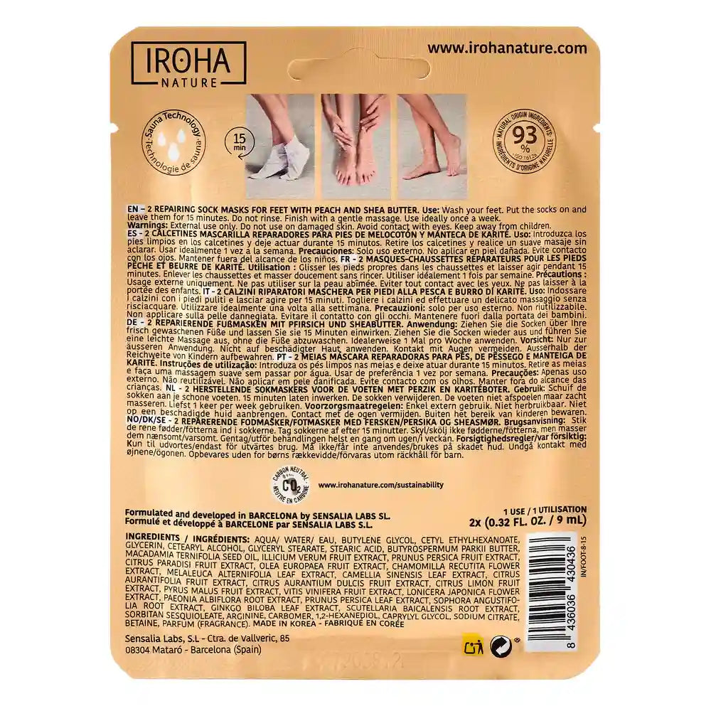 Iroha Nature Corporal Calcetines Mascarilla Reparadores, 20 Ml