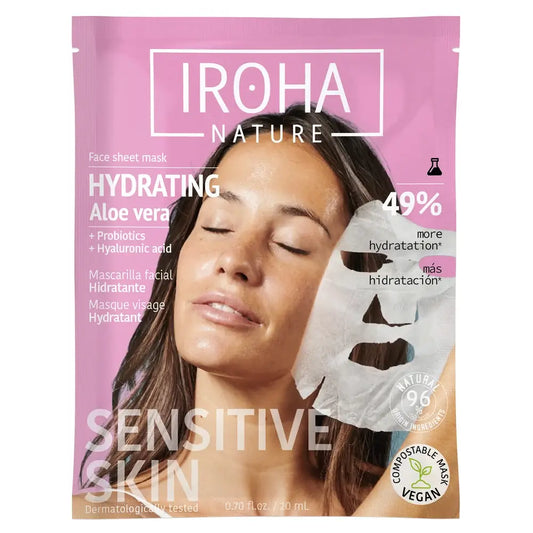 Iroha Nature Mascarilla Tisú Facial Hidratante - Aloe Vera , 20 ml