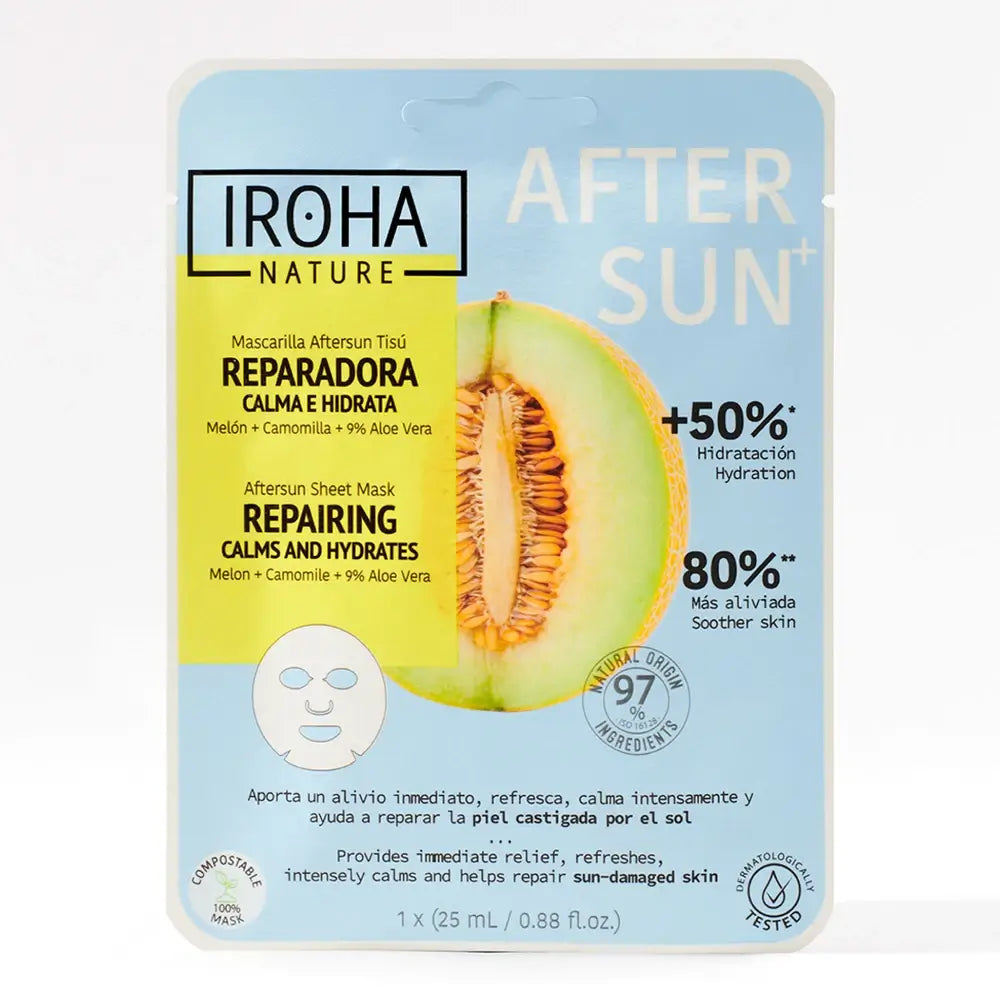 Iroha Nature Natural Extracts Mascarilla Facial Aftersun Reparadora, 20 Ml