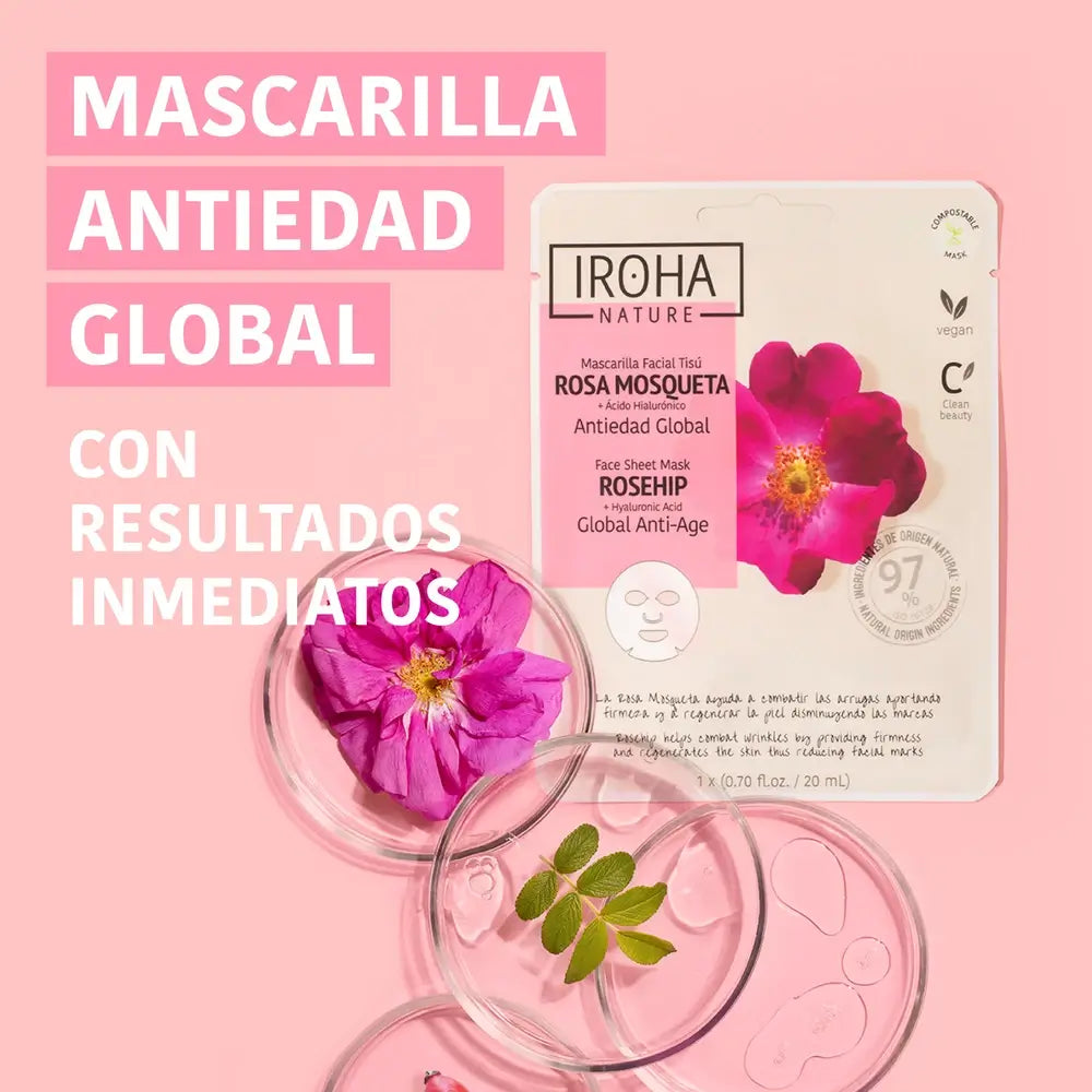 Iroha Nature Natural Extracts Mascarilla Facial Antiedad Global, 20 Ml