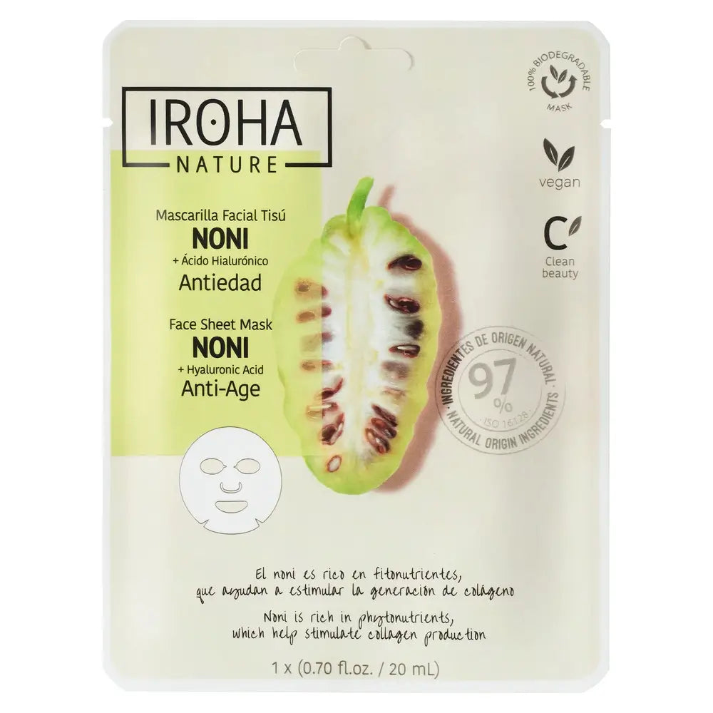 Iroha Nature Natural Extracts Mascarilla Facial Noni Antiedad, 20 Ml