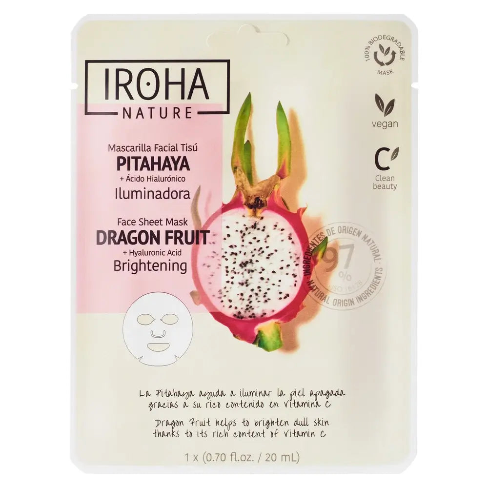 Iroha Nature Natural Extracts Mascarilla Facial Pitahaya Iluminadora, 20 Ml