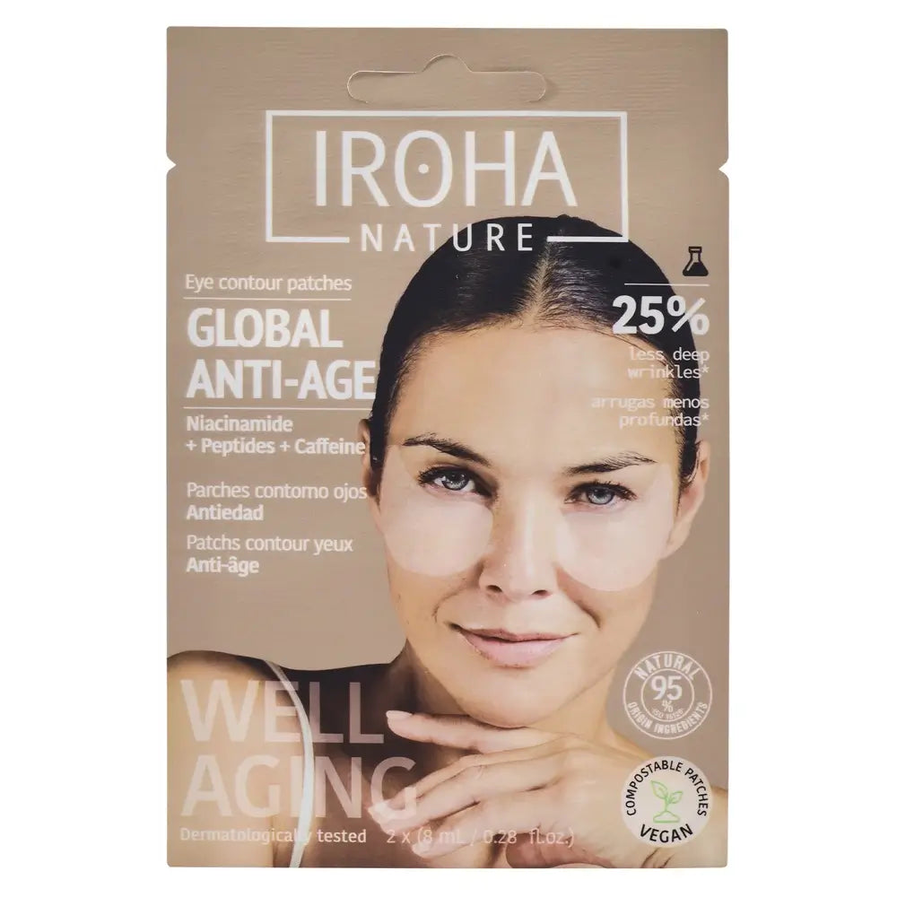 Iroha Nature Parches Contorno Ojos Global Antiedad - Niacinamida , 16 (2x8) ml