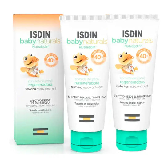 Isdin Baby Naturals Pomada de Pañal Regeneradora, Pack 2 x 100 ml