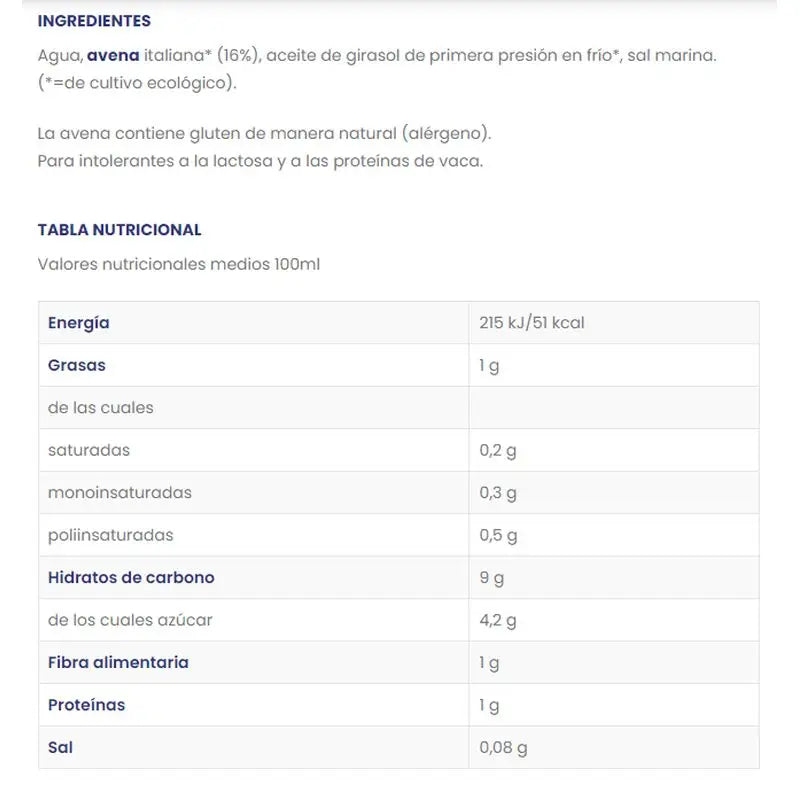 Isola Bio Bebida De Avena Bio , 1 litro