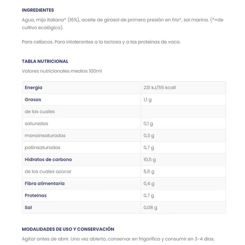 Isola Bio Bebida De Mijo Bio  , 1 l