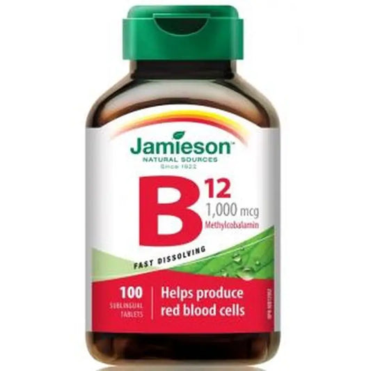 Jamieson B-12 Metilcobalamina 1000Mcg. Sublingual 100Comp 