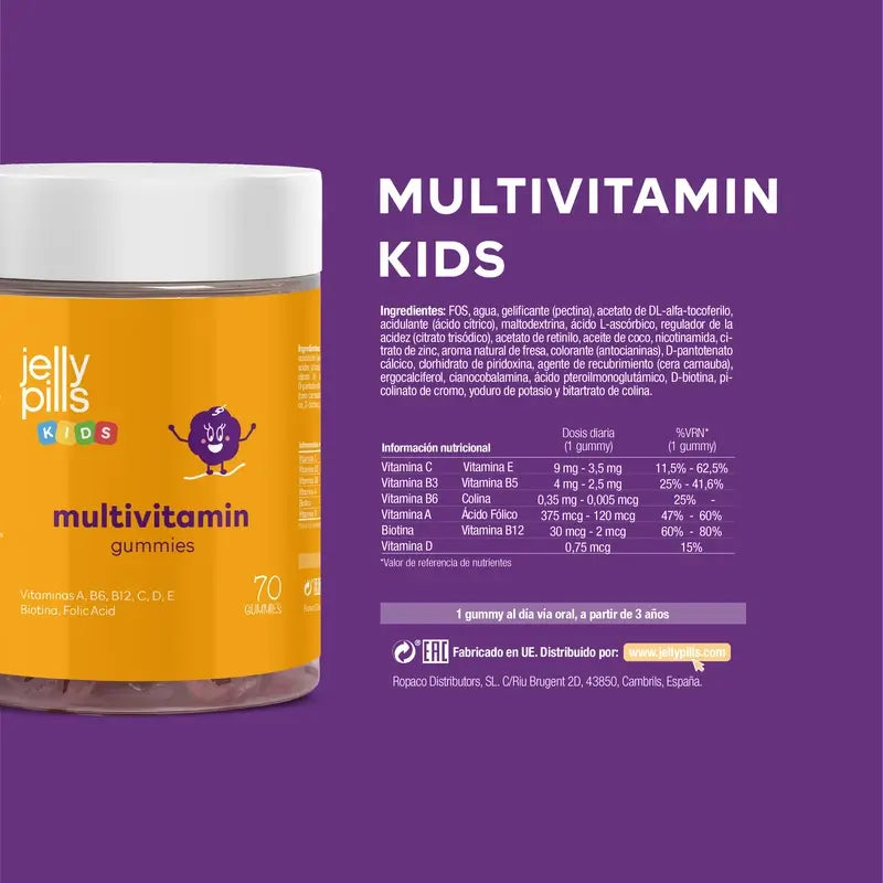 Jelly Pills Multivitamina Kids , 70 gummies