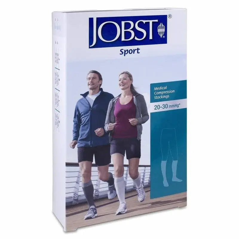 Jobst Calcetines Sport, Blanco/Gris, Talla L, 15-20 Mmhg