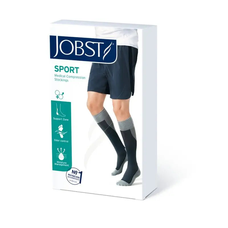 Jobst Calcetines Sport, Blanco/Gris, Talla M, 15-20 Mmhg