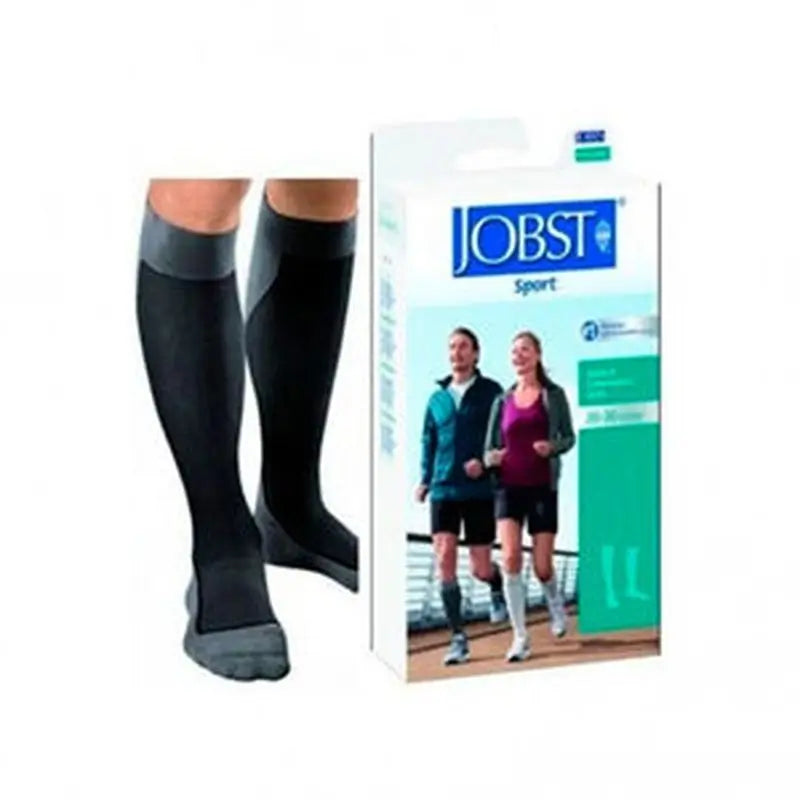 Jobst Calcetines Sport, Negro/Gris, Talla M, 20-30 Mmhg