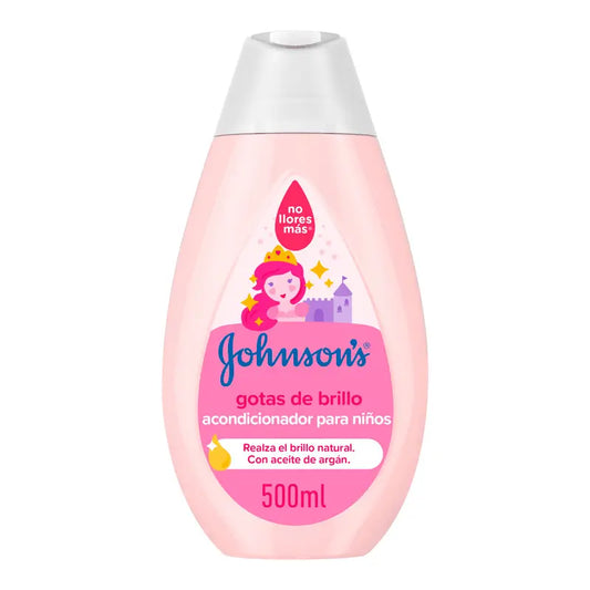 Johnson's Baby Acondicionador Gotas de Brillo para Niños, con Aceite de Argán, Cabello Suave y Sedoso, 500 ml