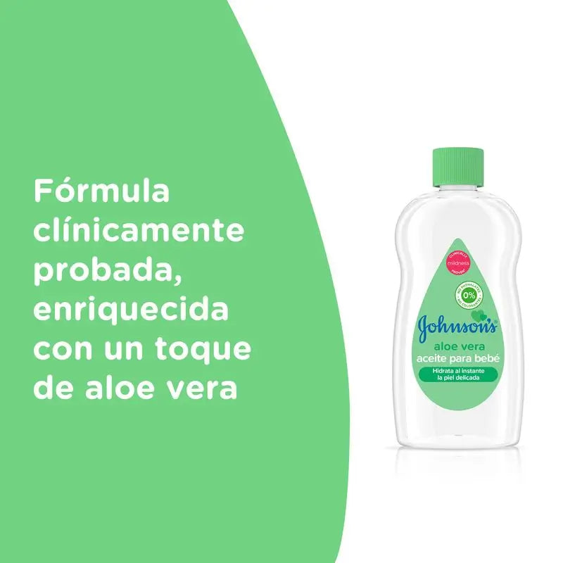 Johnson'S Baby Aloe Vera Aceite, Hidrata y Nutre Al Instante, 500 ml