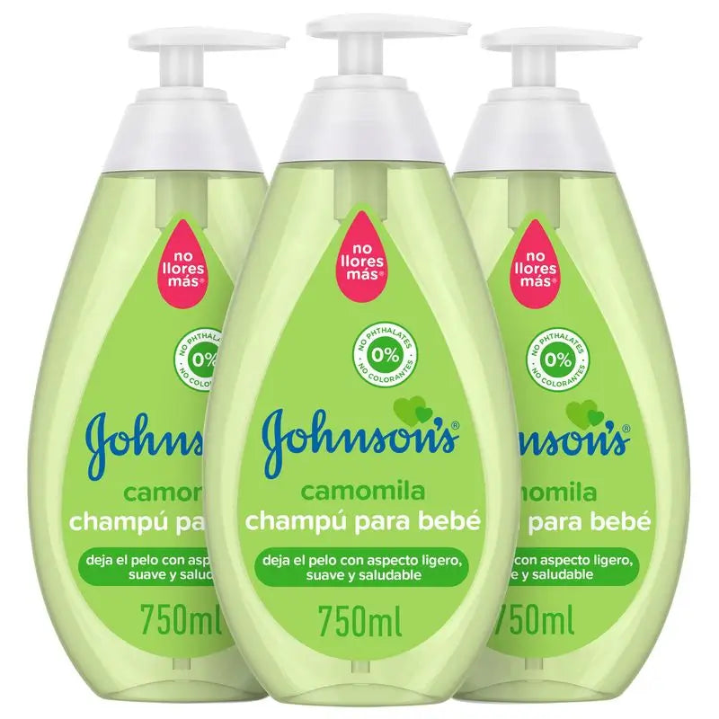 Johnson's Baby Champú Camomila, de Uso Diario, Limpia y Suaviza, Sin Sulfatos, Para Toda la Familia, 750ml