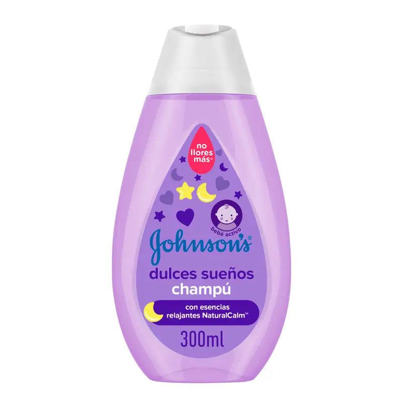 Johnson'S Baby Dulces Sueños, Champú con Esencias Relajantes Naturalcalm, Lavanda y Manzanilla, 300 ml