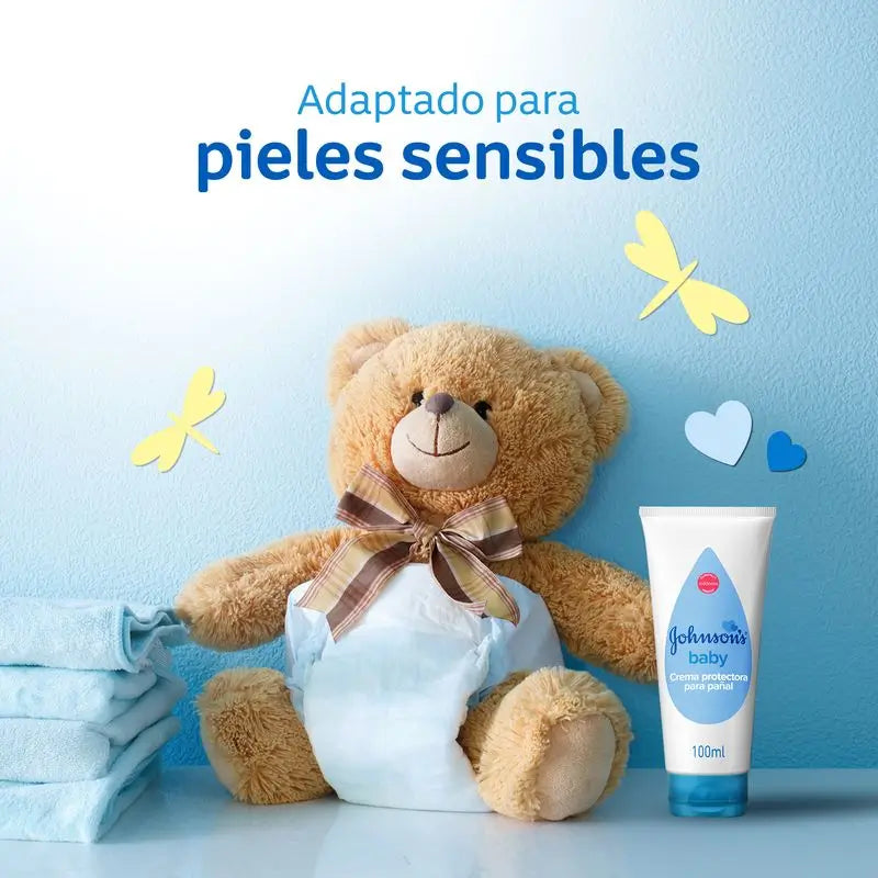 Johnson'S Baby Crema Protectora de Pañal, Piel Delicada de Bebés, 100 ml