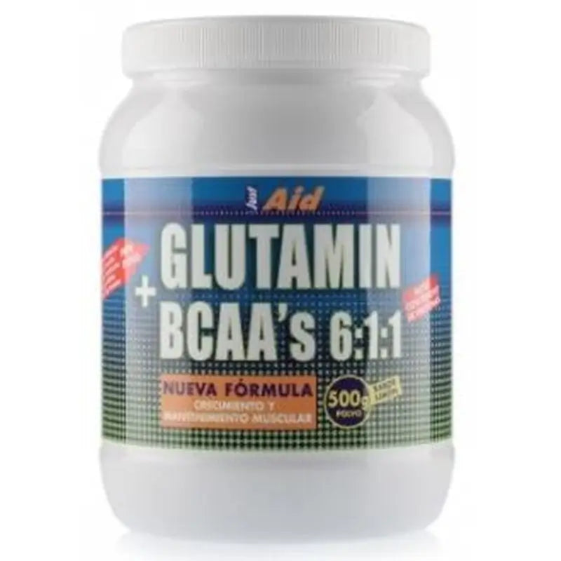 Just Aid Glutamin + Bcaa Sabor Neutro 500Gr.