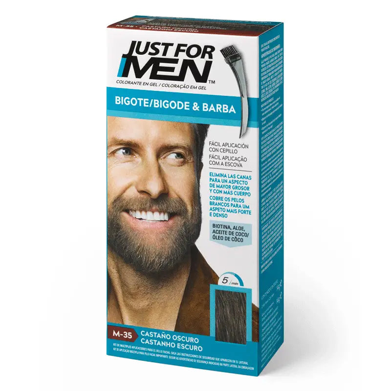 Just For Men Bigote y Barba Castaño Oscuro