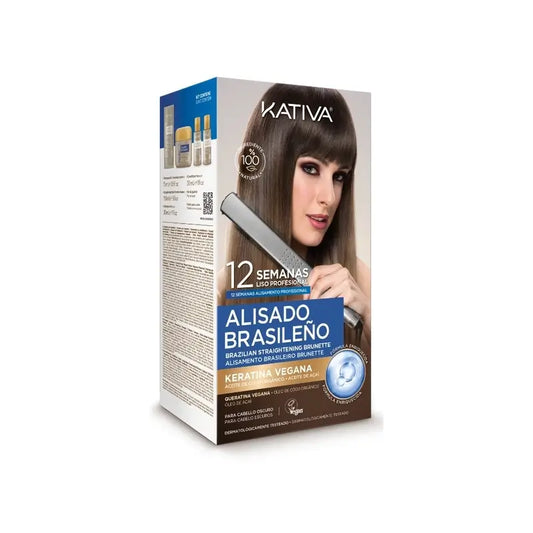 Kativa Kit Alisado Brasileño Cabellos Oscuros Veg, 1 unidad