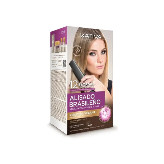 Kativa Kit Alisado Brasileño Cabellos Rubios Veg, 1 unidad