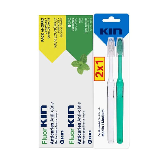 KIN FluorkIN 125 Pack 2 unidades + Cepillo Medio 2X1