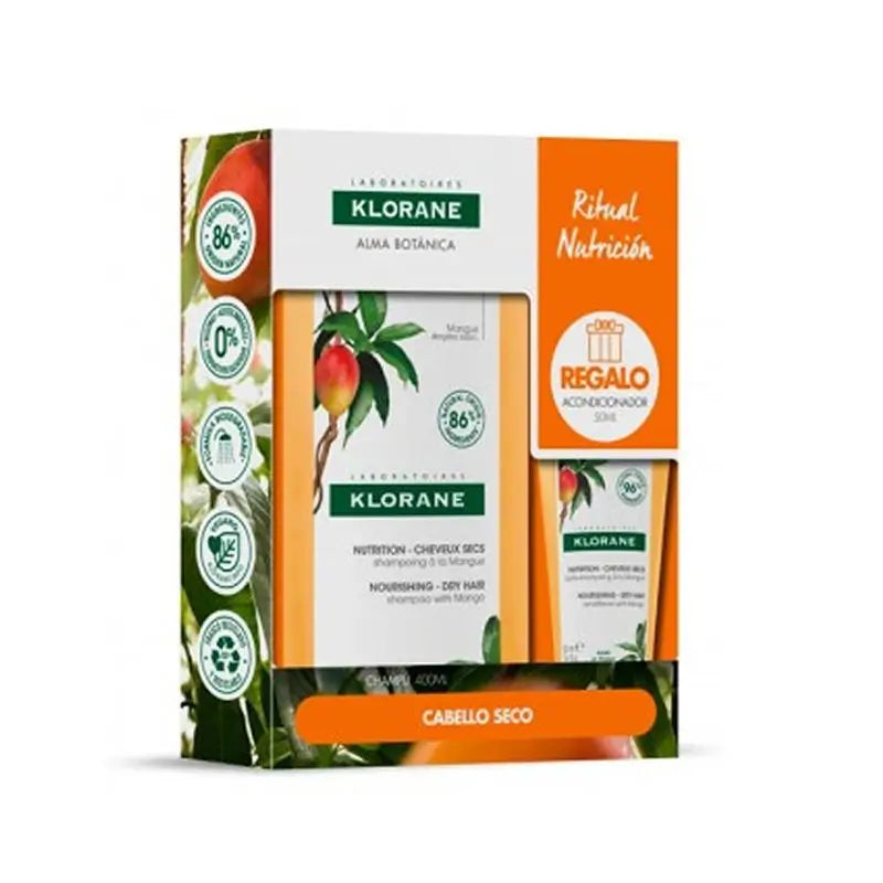 Klorane Pack Champú Mango 400Ml + Acondicionador 50Ml