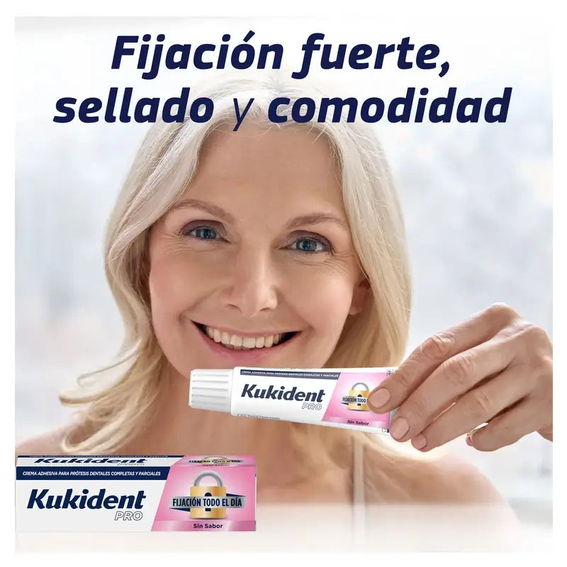 Kukident Cuadruplo Pro Complete Crema Adhesiva Para Prótesis Dentales, Neutro 4 x 70 Gr