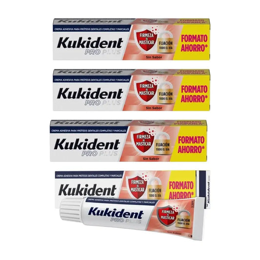 Kukident Cuadruplo Pro Plus Firmeza Al Masticar, 4 x 57 Gr