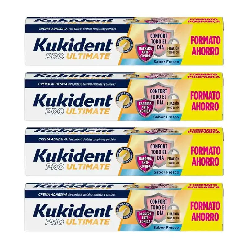 Kukident Cuadruplo Pro Ultimate Sabor Fresco, 4 x 57 Gr