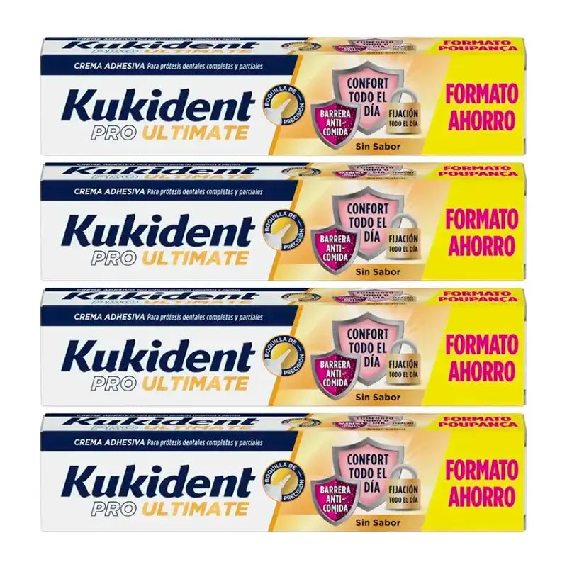 Kukident Cuadruplo Pro Ultimate Sin Sabor, 4 x 57 Gr