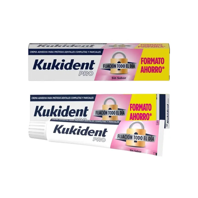 Kukident Duplo Pro Complete Crema Adhesiva Para Prótesis Dentales, Neutro 2x70 gr