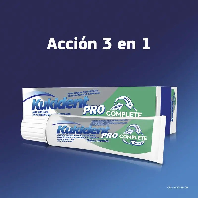 Kukident Pro Complete Crema Adhesiva Neutra Prótesis 47 G