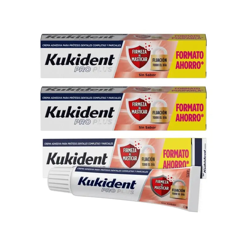 Kukident Triplo Pro Plus Firmeza Al Masticar,  3 X 57 Gr