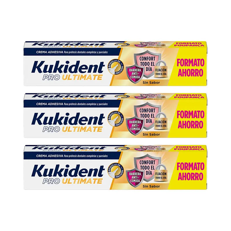 Kukident Triplo Pro Ultimate Sin Sabor, 3 x 57 Gr