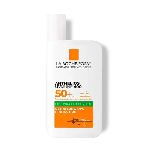 La Roche-Posay Anthelios  Uv-Mune 400 Oil Control Fluido Invisible Spf50+ Sin Color, 50 ml