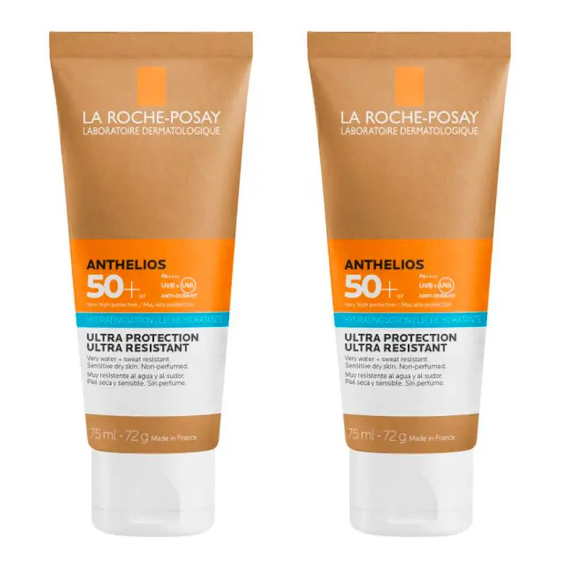 La Roche Posay Duplo  Anthelios Leche Hidratante Spf50+ Eco-Sostenible, 2 X 75 Ml