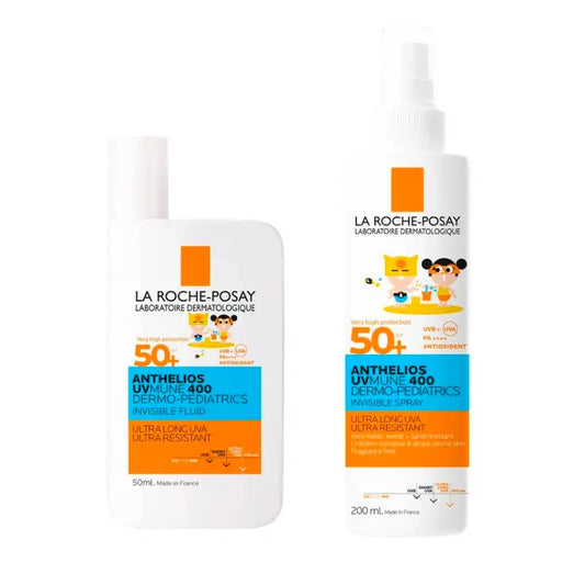 La Roche Posay Pack Anthelios Fluid Niños Spf50+ 50Ml + Spray Invisible Niños Spf50+ 200Ml