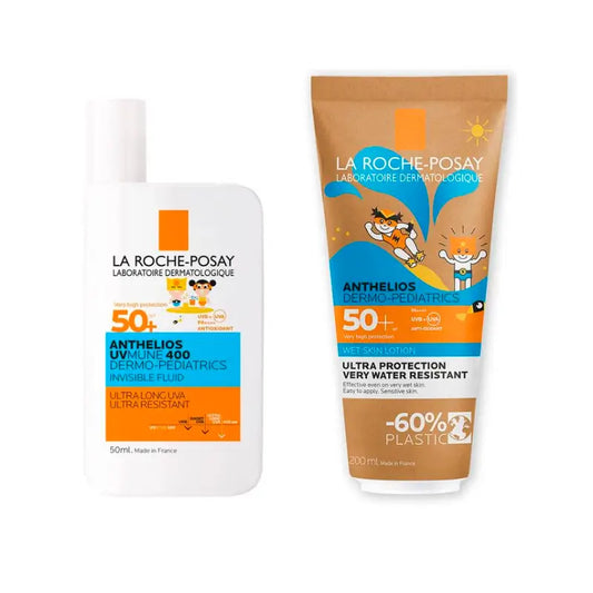 La Roche Posay Pack Anthelios Fluid Niños Spf50+ 50Ml + Wet Skin Niños Spf50+ 200Ml