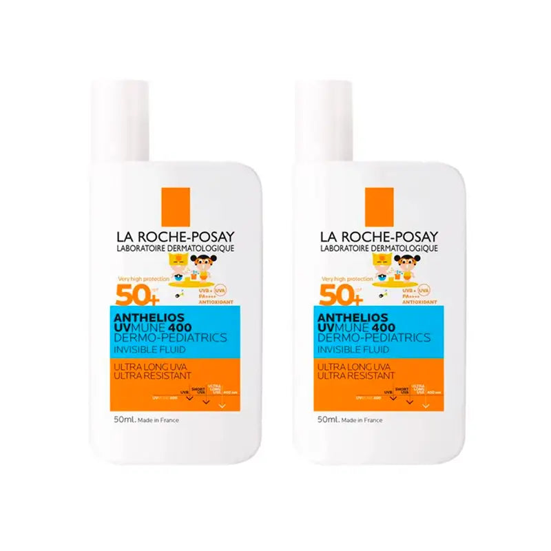 La Roche Posay Pack Anthelios Uvmune 400 Dermopediatrics Fluido Invisible Spf50+, 2x50 ml