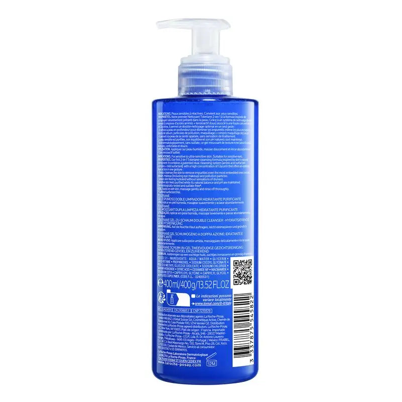 La Roche Posay Toleriane Gel Espumoso Doble Limpiador, 400 ml