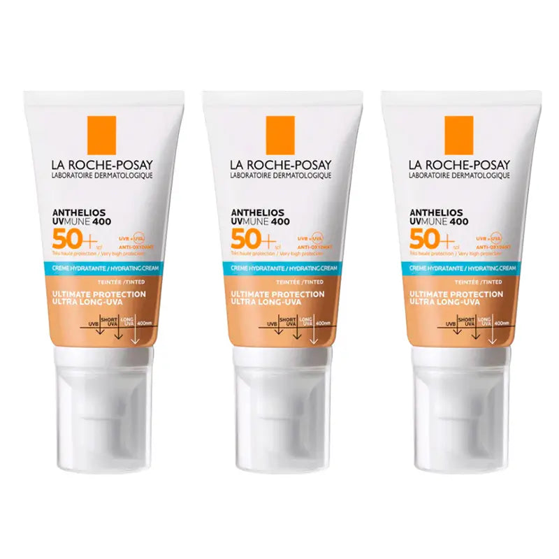 La Roche Posay Triplo  Anthelios Crema Color Spf 50+ Piel Sensible, 3 X 50 Ml