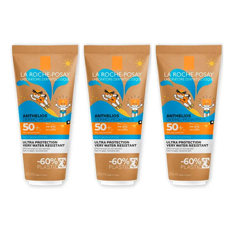 La Roche Posay Triplo  Anthelios Wet Skin Dermopediatrics Carton Tube Spf50+, 3 X 200 Ml