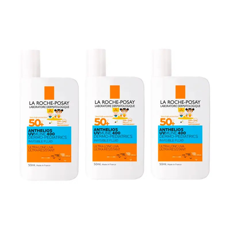 La Roche Posay Triplo  Dermo-Pediatrics Hydrating Fluid Spf 50+ Pieles Atópicas, 3 X 50 Ml