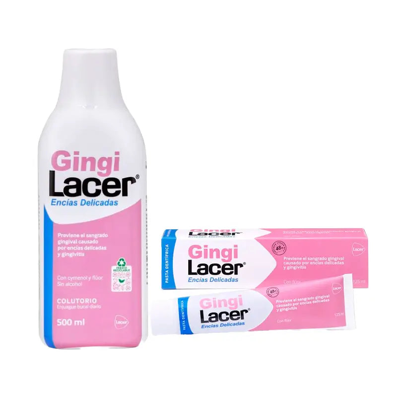 Lacer Pack Gingilacer Colutorio, 500 Ml + Gingilacer Pasta Dentífrica 125 Ml