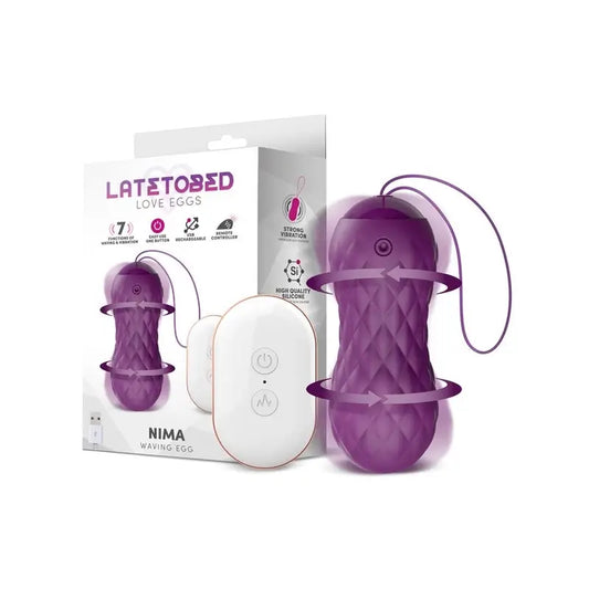 Latetobed Huevo Vibrador Con Movimiento Wave Control Remoto Usb Silicona Púrpura