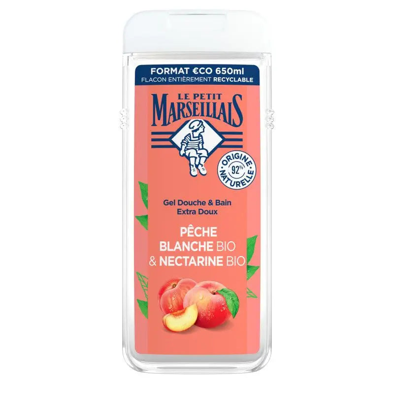 Le Petit Marseillais  Gel De Ducha Corporal Extra Suave, Melocotón Blanco Y Nectarina Bio , 650 ml