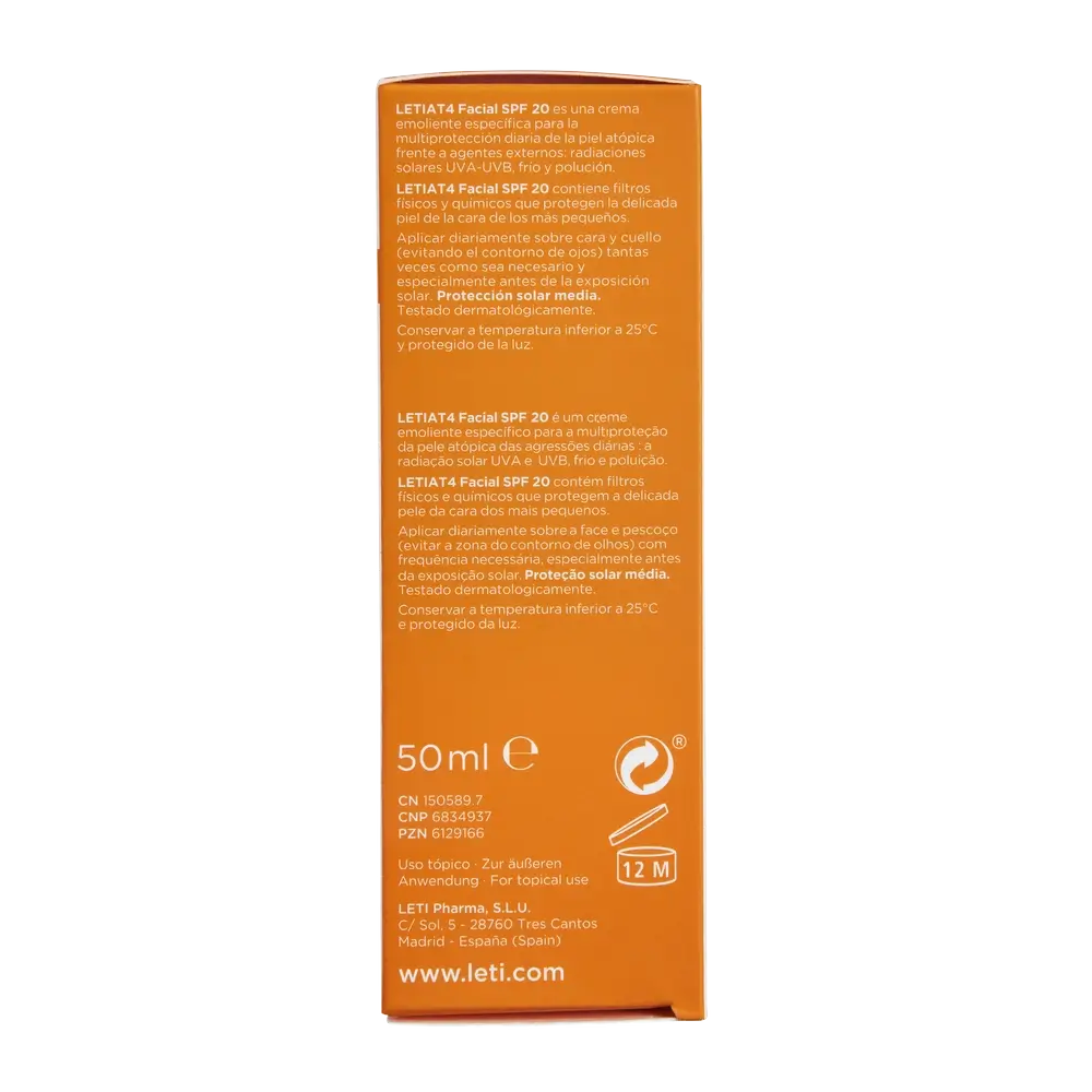 Letiat4 Facial Spf20, 50 ml